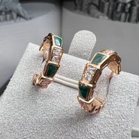 [Super]SERPENTI MALACHITE PINK GOLD EARRINGS