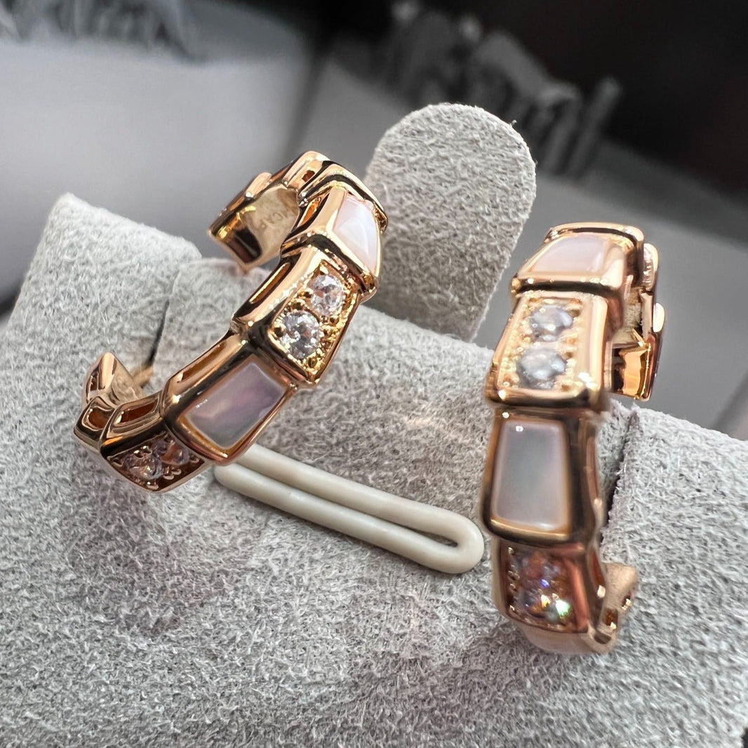 [Super]SERPENTI MOP PINK GOLD EARRINGS