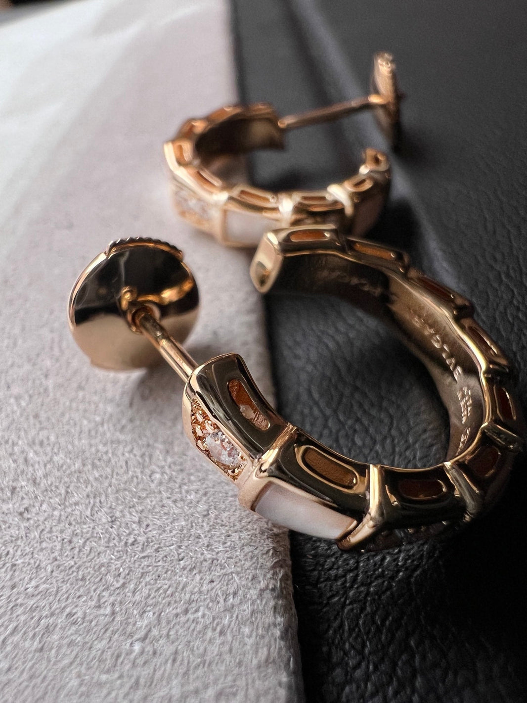 [Super]SERPENTI MOP PINK GOLD EARRINGS