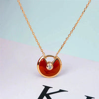 [Super Jewellery]AMULETTE GOLD CARNELIAN ONYX NECKLACE
