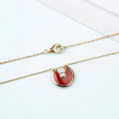 [Super Jewellery]AMULETTE GOLD CARNELIAN ONYX NECKLACE