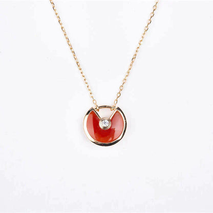[Super Jewellery]AMULETTE GOLD CARNELIAN ONYX NECKLACE