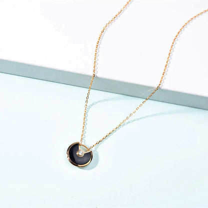 [Super Jewellery]AMULETTE GOLD CARNELIAN ONYX NECKLACE