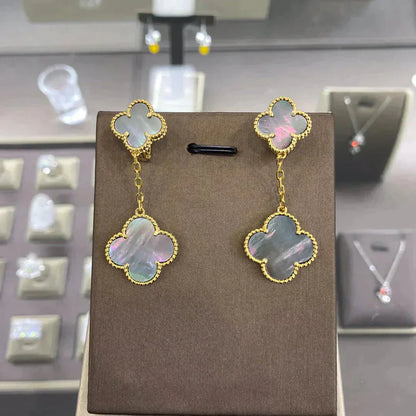 [Super Jewellery]CLOVER 2 MOTIFS  EARRINGS (MULTIPLE CHOICESC