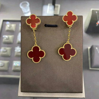 [Super Jewellery]CLOVER 2 MOTIFS  EARRINGS (MULTIPLE CHOICESC