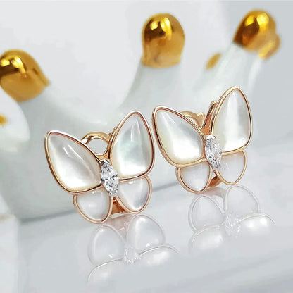 [Super Jewellery]BUTTERFLY MOP DIAMOND EARRINGS