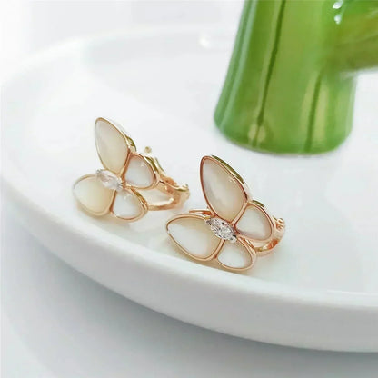 [Super Jewellery]BUTTERFLY MOP DIAMOND EARRINGS