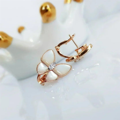[Super Jewellery]BUTTERFLY MOP DIAMOND EARRINGS