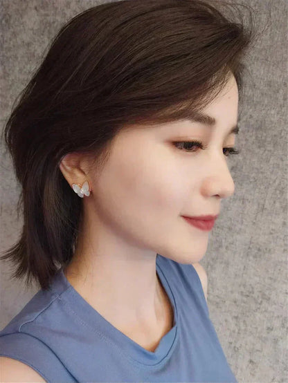 [Super Jewellery]BUTTERFLY MOP DIAMOND EARRINGS