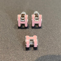 [Super Jewellery]MINI POP H SILVER EARRINGS PINK