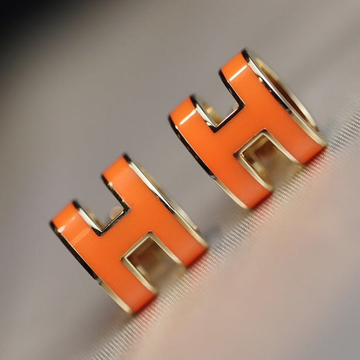 [Super Jewellery]MINI POP H EARRINGS ORANGE