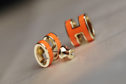 [Super Jewellery]MINI POP H EARRINGS ORANGE