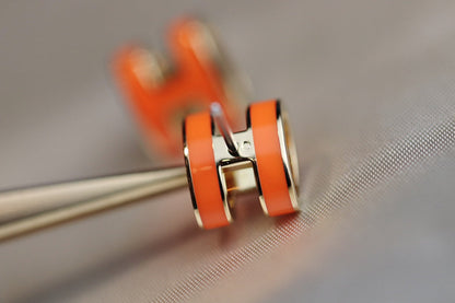 [Super Jewellery]MINI POP H EARRINGS ORANGE