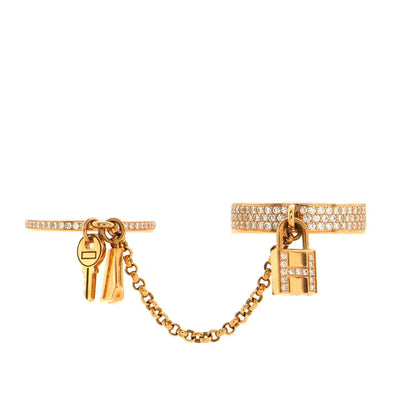 [Super Jewellery]HM KELLY CLOCHETTE DOUBLE RING IN  WITH DIAMONDS