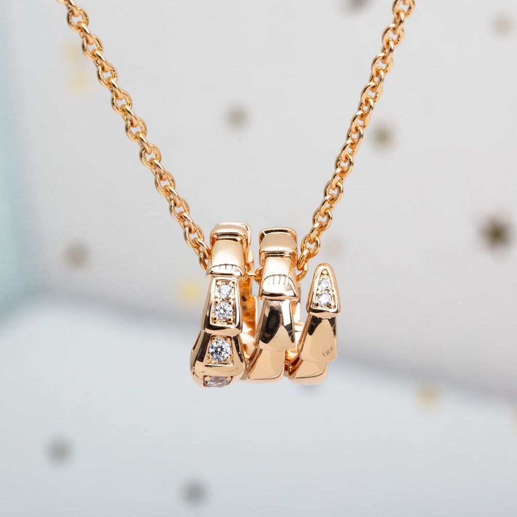 [Super]SERPENTI PINK GOLD NECKLACE DIAMOND