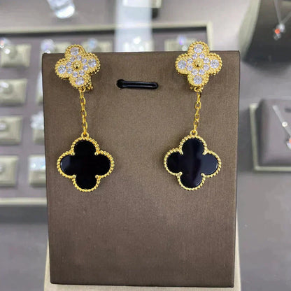 [Super Jewellery]CLOVER  2 MOTIFS  DIAMOND  EARRINGS (MULTIPLE CHOICESç´