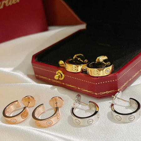 [Super Jewellery]LOVE EARRINGS 5.7MM 2 DIAMONDS