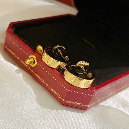 [Super Jewellery]LOVE EARRINGS 5.7MM 2 DIAMONDS