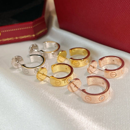 [Super Jewellery]LOVE EARRINGS 5.7MM 2 DIAMONDS