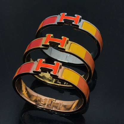 [Super Jewellery]H BRACELET ORANGE RAINBOW CERAMIC