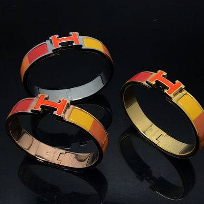 [Super Jewellery]H BRACELET ORANGE RAINBOW CERAMIC