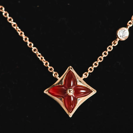 [Super Jewellery]STAR NECKLACE PINK GOLD 1 DIAMOND