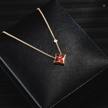 [Super Jewellery]STAR NECKLACE PINK GOLD 1 DIAMOND