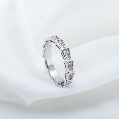 [Super]SERPENTI RING SILVER DIAMOND PAVED 3MM