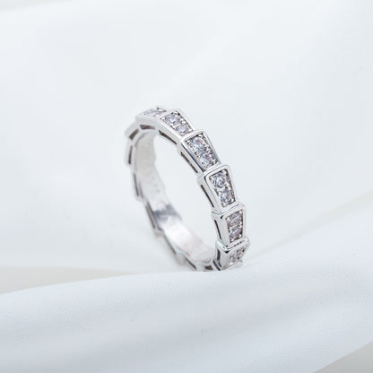 [Super]SERPENTI RING SILVER DIAMOND PAVED 3MM