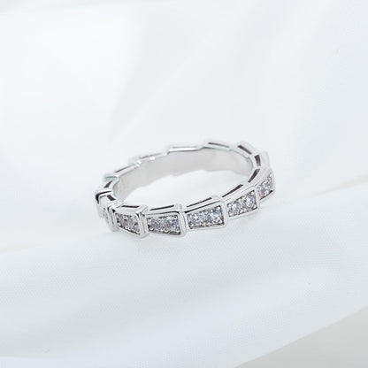 [Super]SERPENTI RING SILVER DIAMOND PAVED 3MM