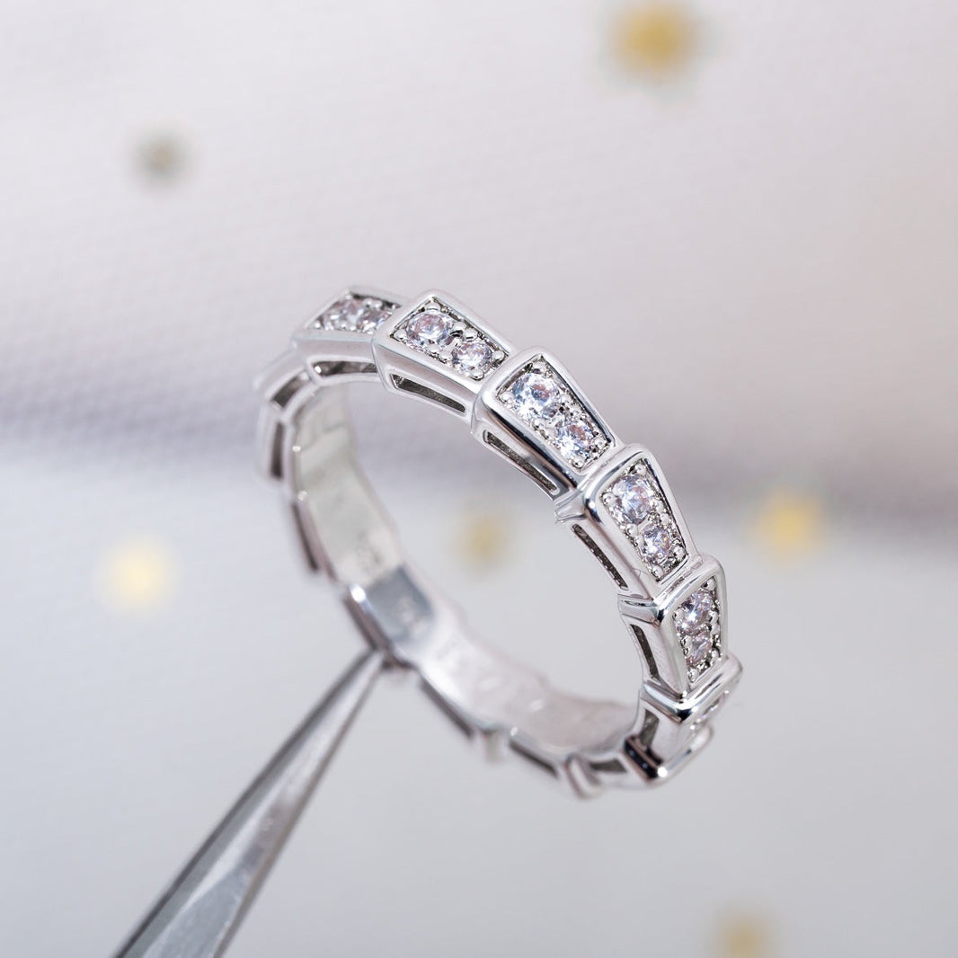 [Super]SERPENTI RING SILVER DIAMOND PAVED 3MM