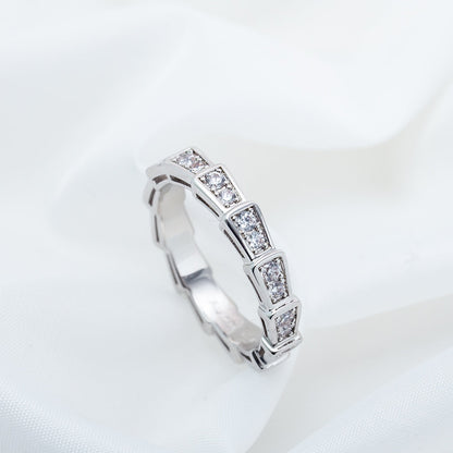 [Super]SERPENTI RING SILVER DIAMOND PAVED 3MM