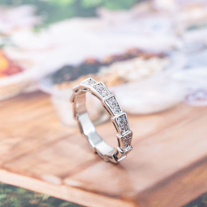 [Super]SERPENTI RING SILVER DIAMOND PAVED 3MM