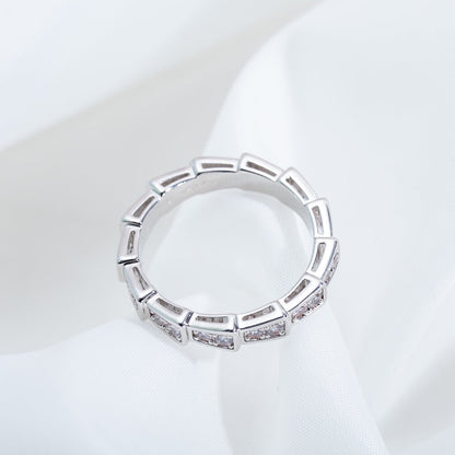 [Super]SERPENTI RING SILVER DIAMOND PAVED 3MM