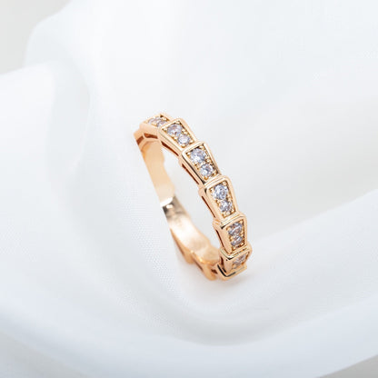 [Super]SERPENTI RING PINK GOLD DIAMOND PAVED 3MM