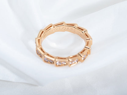 [Super]SERPENTI RING PINK GOLD DIAMOND PAVED 3MM