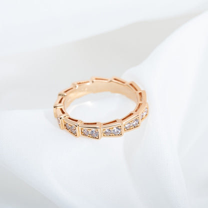 [Super]SERPENTI RING PINK GOLD DIAMOND PAVED 3MM