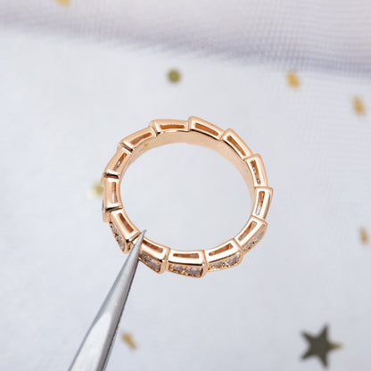 [Super]SERPENTI RING PINK GOLD DIAMOND PAVED 3MM