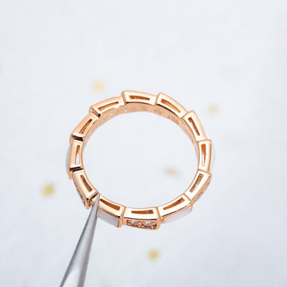 [Super]SERPENTI RING PINK GOLD DIAMOND MOP 3MM