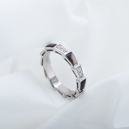[Super]SERPENTI RING SILVER  DIAMOND BLACK MOP 3MM