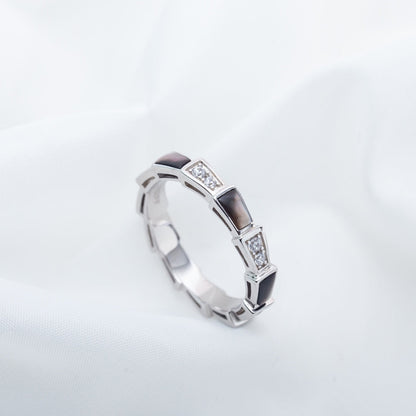[Super]SERPENTI RING SILVER  DIAMOND BLACK MOP 3MM