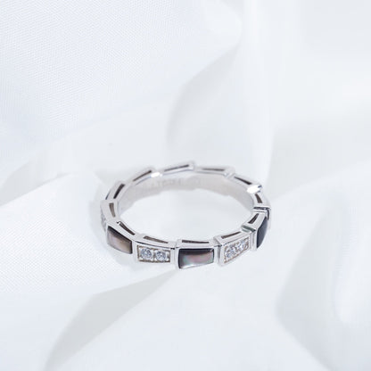 [Super]SERPENTI RING SILVER  DIAMOND BLACK MOP 3MM