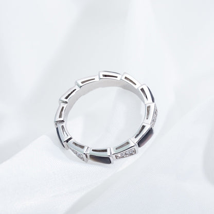 [Super]SERPENTI RING SILVER  DIAMOND BLACK MOP 3MM