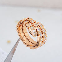 [Super]SERPENTI RING PINK GOLD DIAMOND DOUBLE ROW