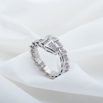 [Super]SERPENTI RING SILVER DIAMOND PAVED 4MM
