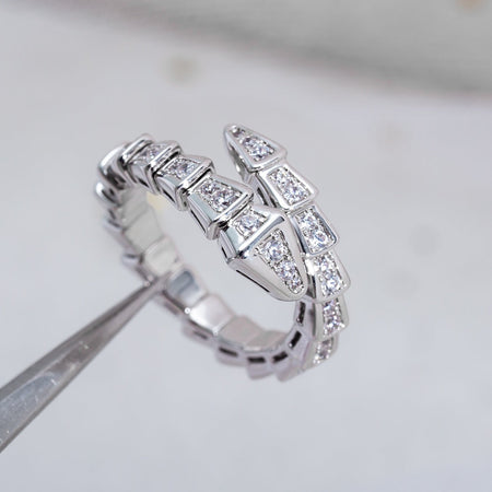 [Super]SERPENTI RING SILVER DIAMOND PAVED 4MM