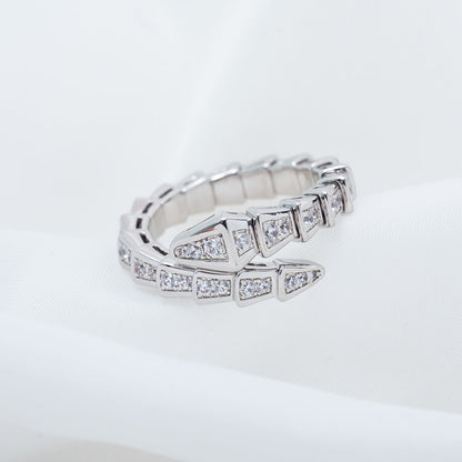 [Super]SERPENTI RING SILVER DIAMOND PAVED 4MM