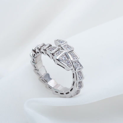 [Super]SERPENTI RING SILVER DIAMOND PAVED 4MM