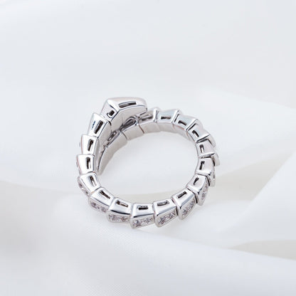[Super]SERPENTI RING SILVER DIAMOND PAVED 4MM