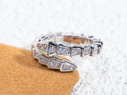 [Super]SERPENTI RING SILVER DIAMOND PAVED 4MM